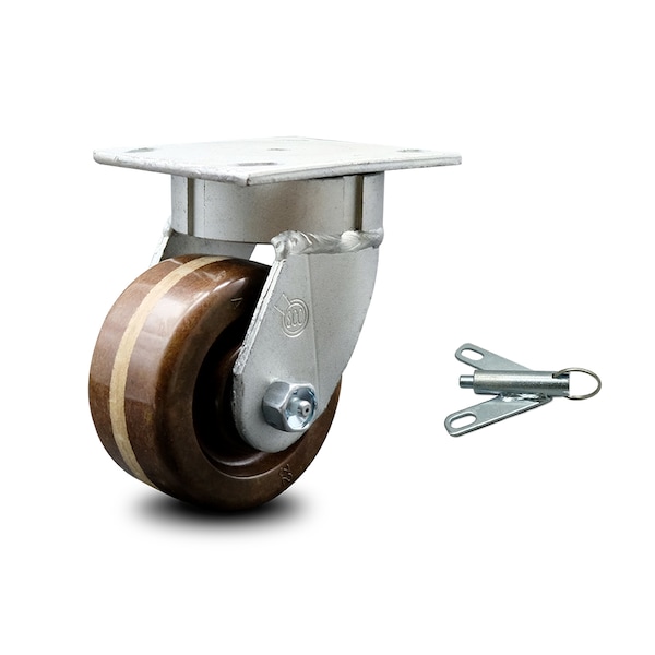 4 Inch Kingpinless High Temp Phenolic Wheel Swivel Caster with Swivel Lock SCC